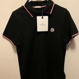 New/Never Worn Black Moncler Polo Shirt Size S